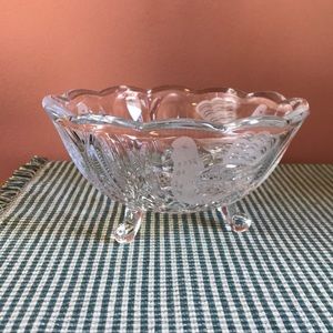 Vintage Glass Bowl with three feet